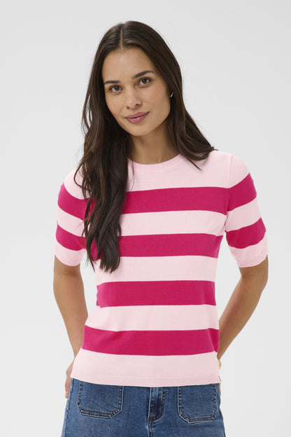 Kaffe Clothing KAlizza Striped Knit - Ballerina/Beetrot Wide Stripe