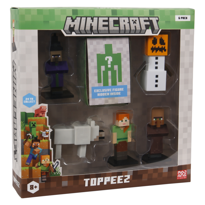 MINECRAFT 3D Figure 6 pack Deluxe box