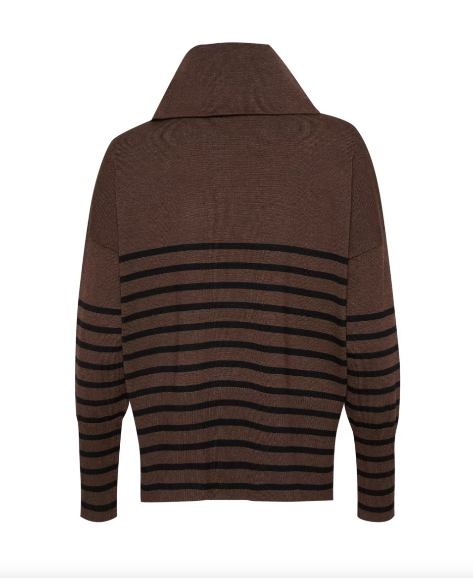 Saint Tropez Grilasz Cowlneck Pullover Dark Oak Melange