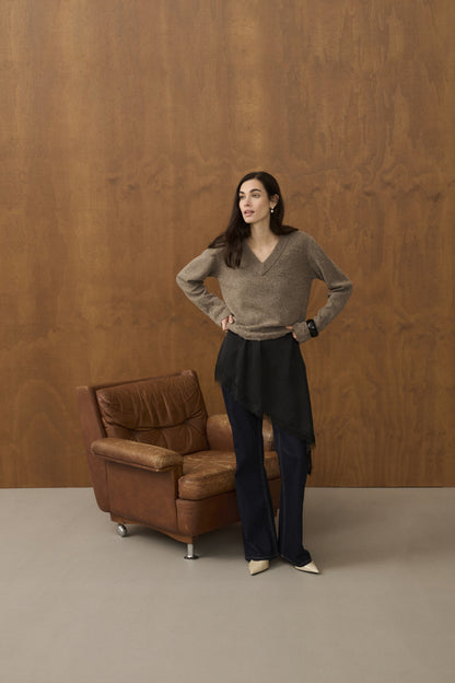 Culture CUmonia Vneck Pullover Falcon Melange