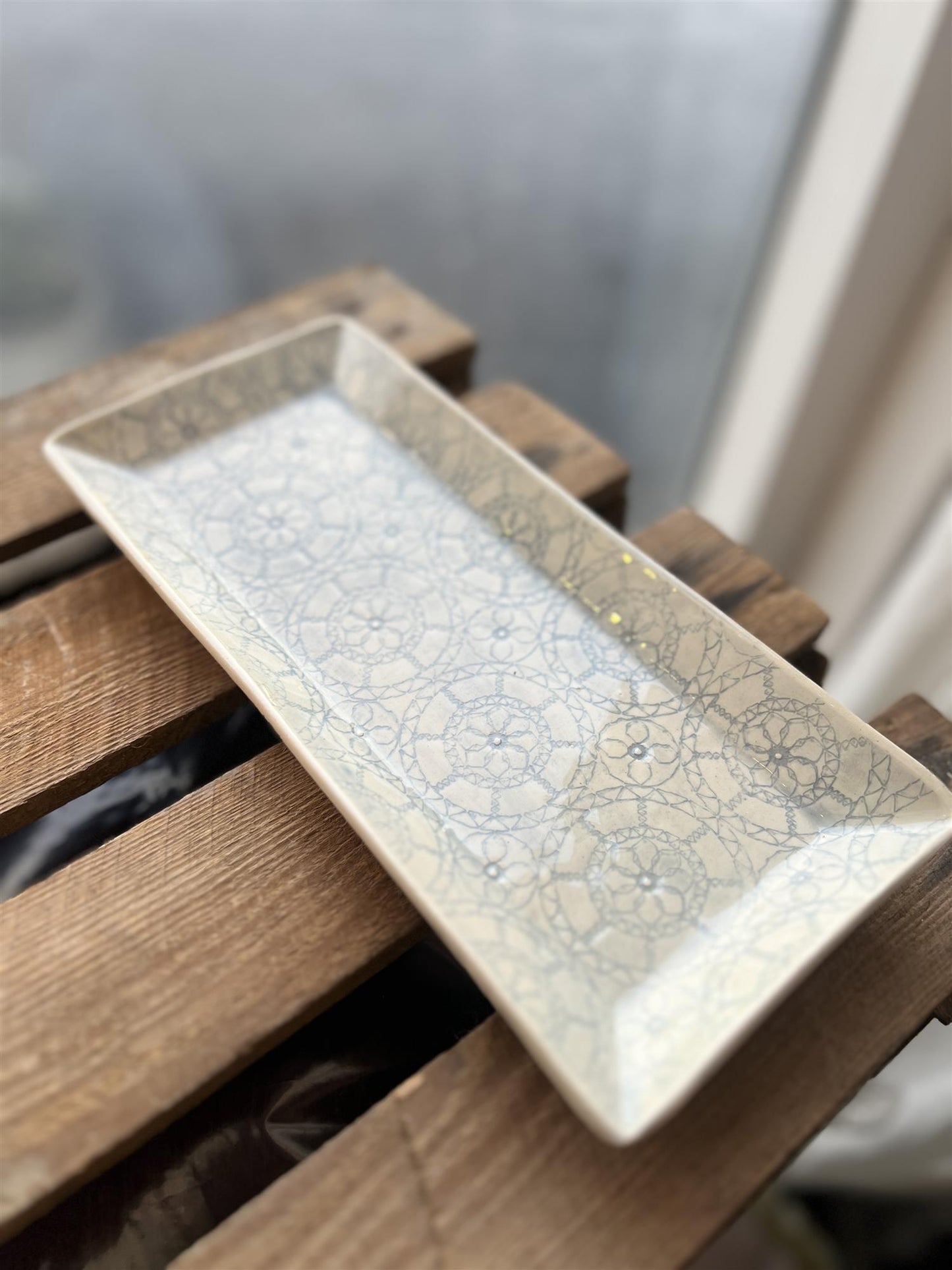 Wonki Ware Lang Skål Gråblå