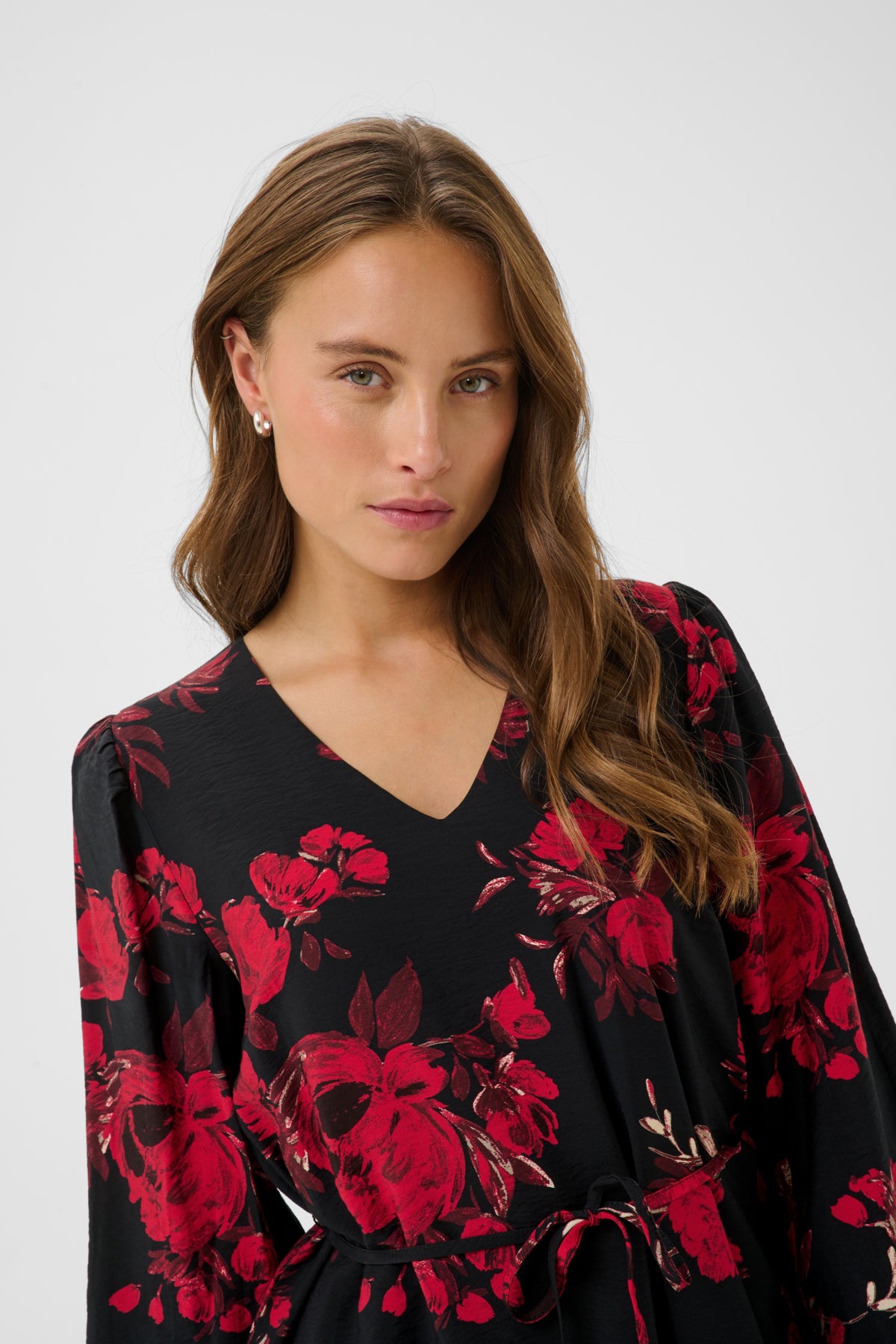 Kaffe Clothing KAlpamela Dress Black/Red Flower
