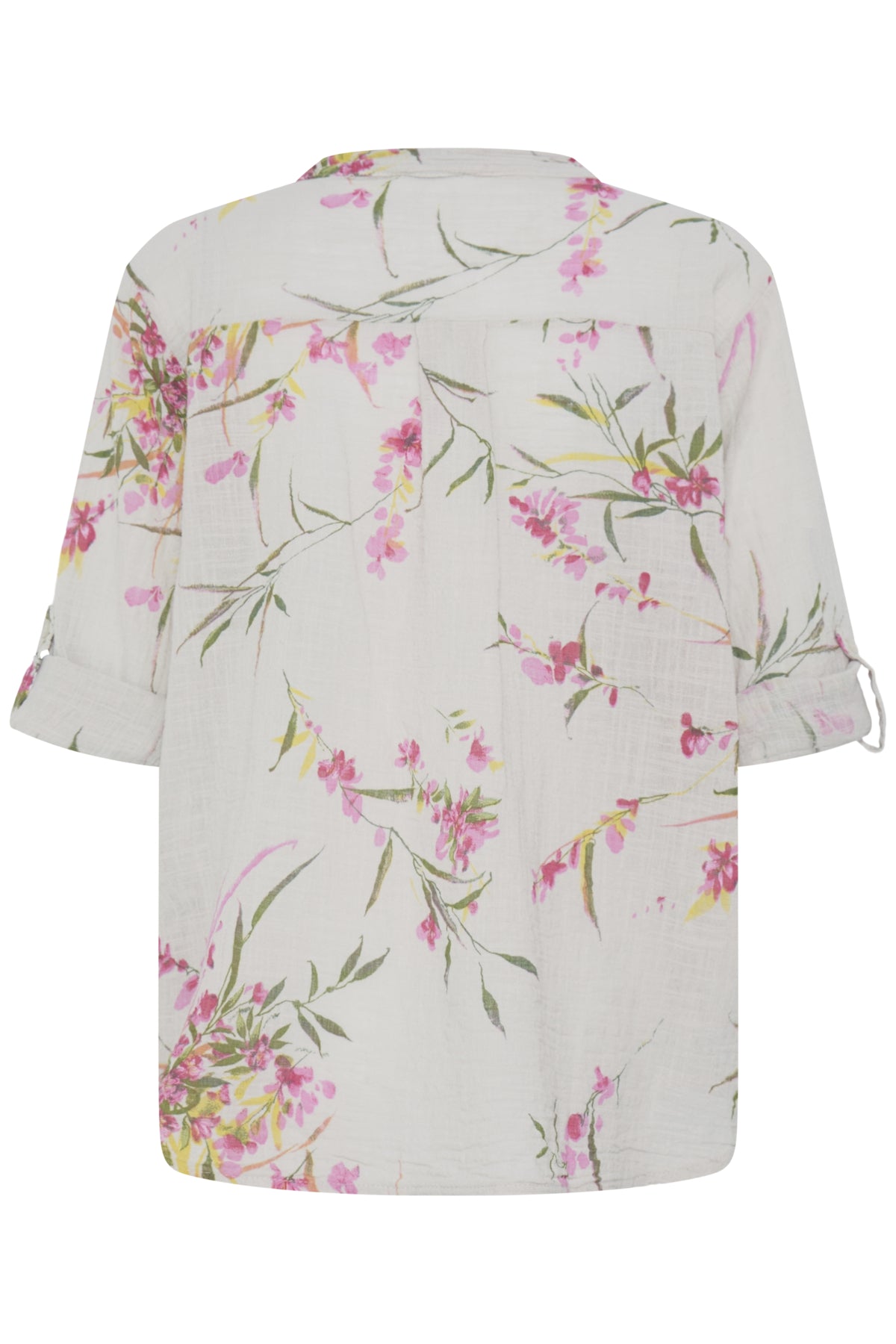 Sorbet SBalexa – Naturgrå bluse med blomsterprint