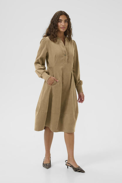 Culture CUrhaena LS Dress Timber Wolf Brown