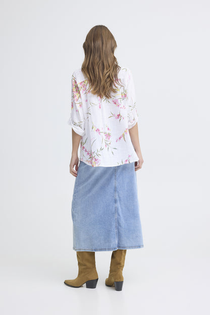 Sorbet SBalexa – Hvit bluse med blomsterprint
