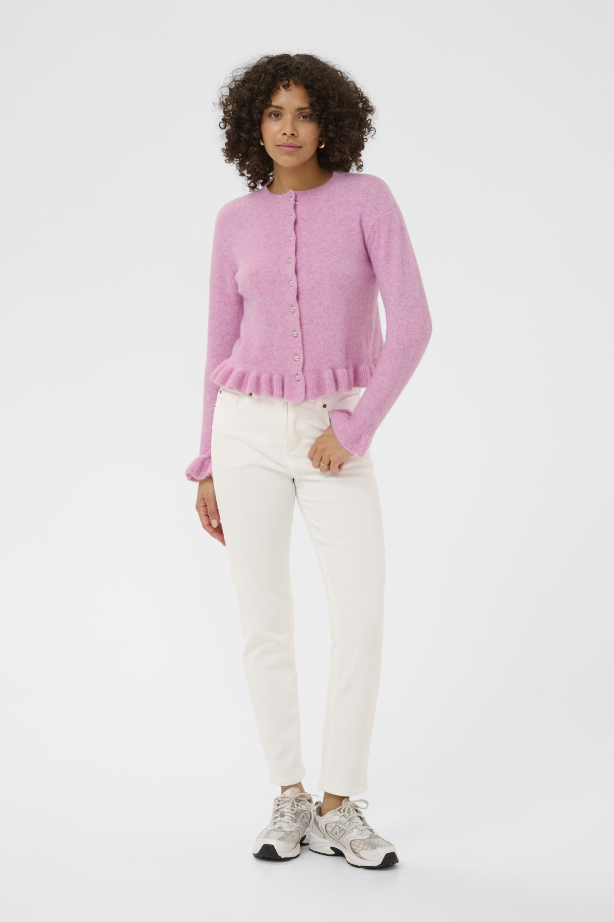 Kaffe Clothing KAemma Frill Cardigan Pink