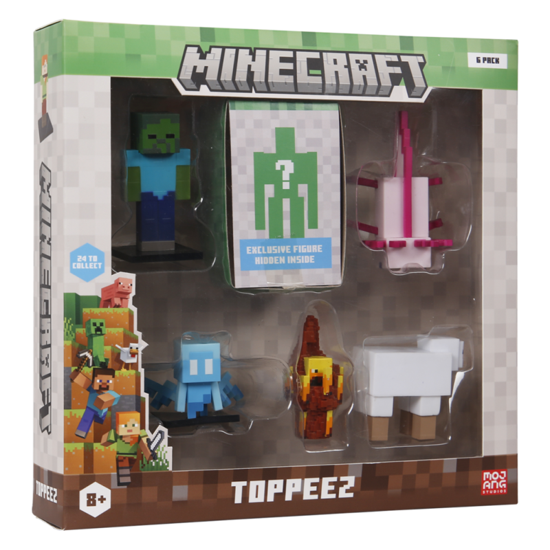 MINECRAFT 3D Figure 6 pack Deluxe box