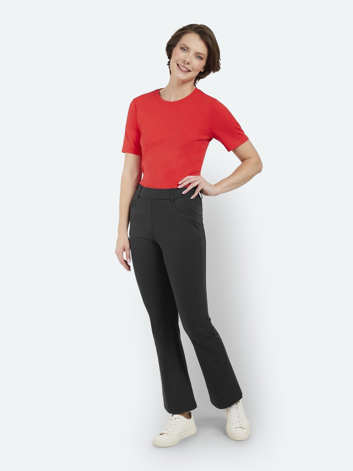Brandtex Bukse M/Stretch og Strikk I Livet Sort
