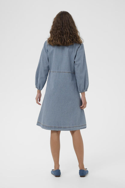 Culture CUayna 3/4 Sleeve Dress Blue/White Stripes