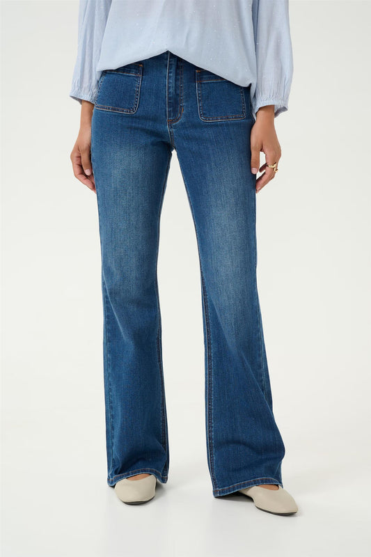 Kaffe Clothing KAsinem Flared Jeans Medium Blue Denim