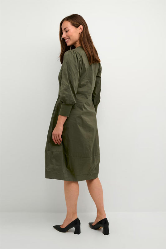 Culture CUantoinett 3/4 Sleeve Dress Burnt Olive