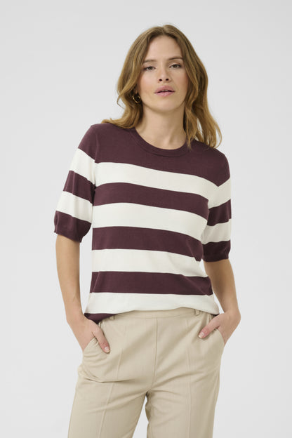 Kaffe Clothing KAlizza Striped Knit Fudge / Chalk Wide Striped