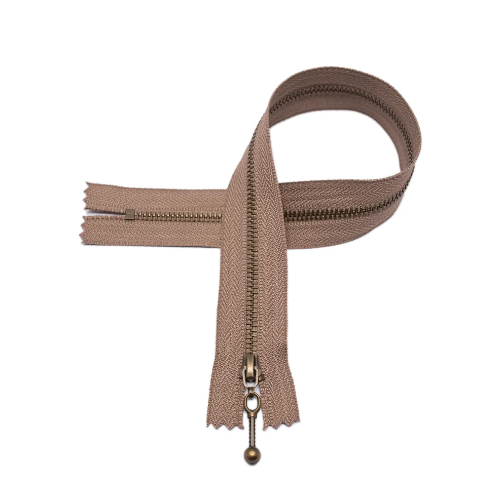 Glidelås 18cm 5mm Brun
