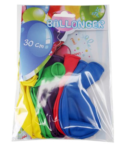 Ballonger Ass. Farger Uten Tekst 10pk