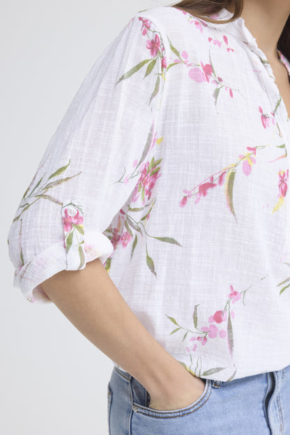 Sorbet SBalexa – Hvit bluse med blomsterprint