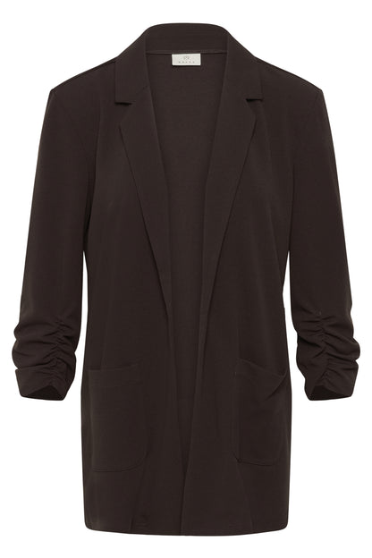 Kaffe KAphoebe – Mørkebrun blazer med 3/4-ermer