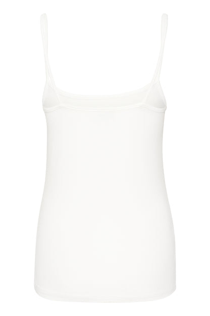 Kaffe KAfrida – Hvit tettsittende singlet med smale stropper