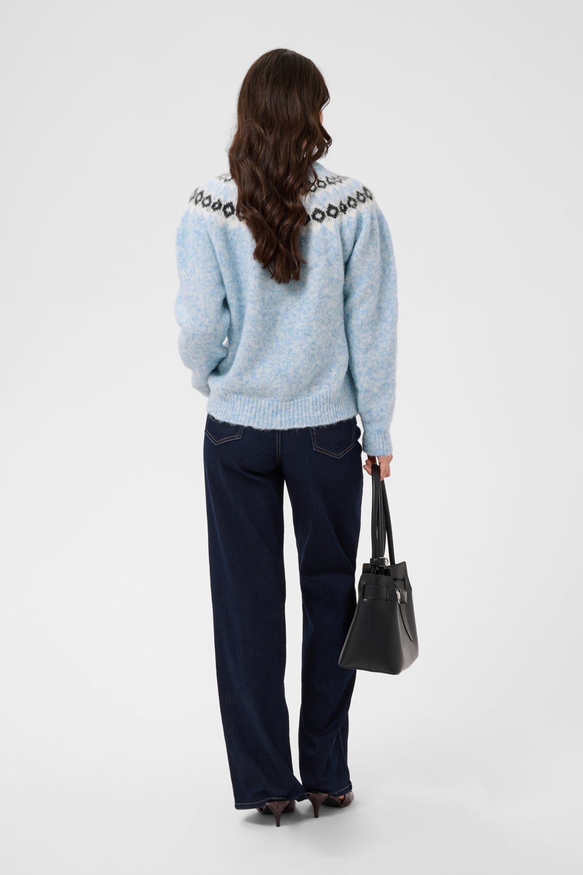 Kaffe KAberta Pullover Blue Melange/Grey/Chalk