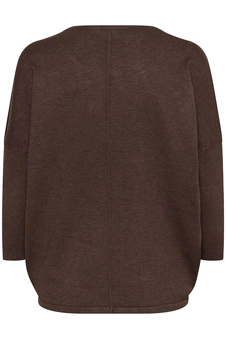 Saint Tropez MilaSZ R-Neck Pullover Dark Oak Melange