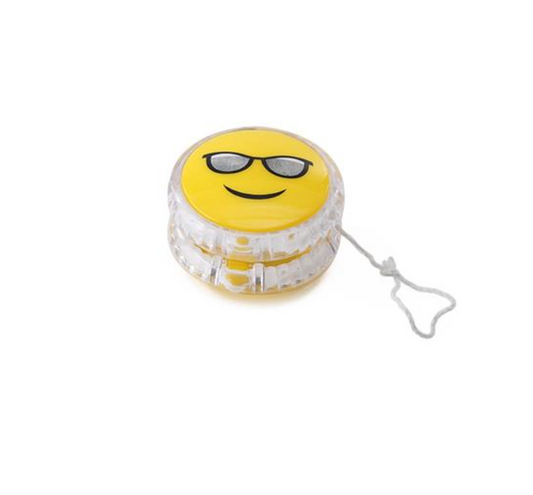 YO-YO med smiley og lys, 4 assorterede designs