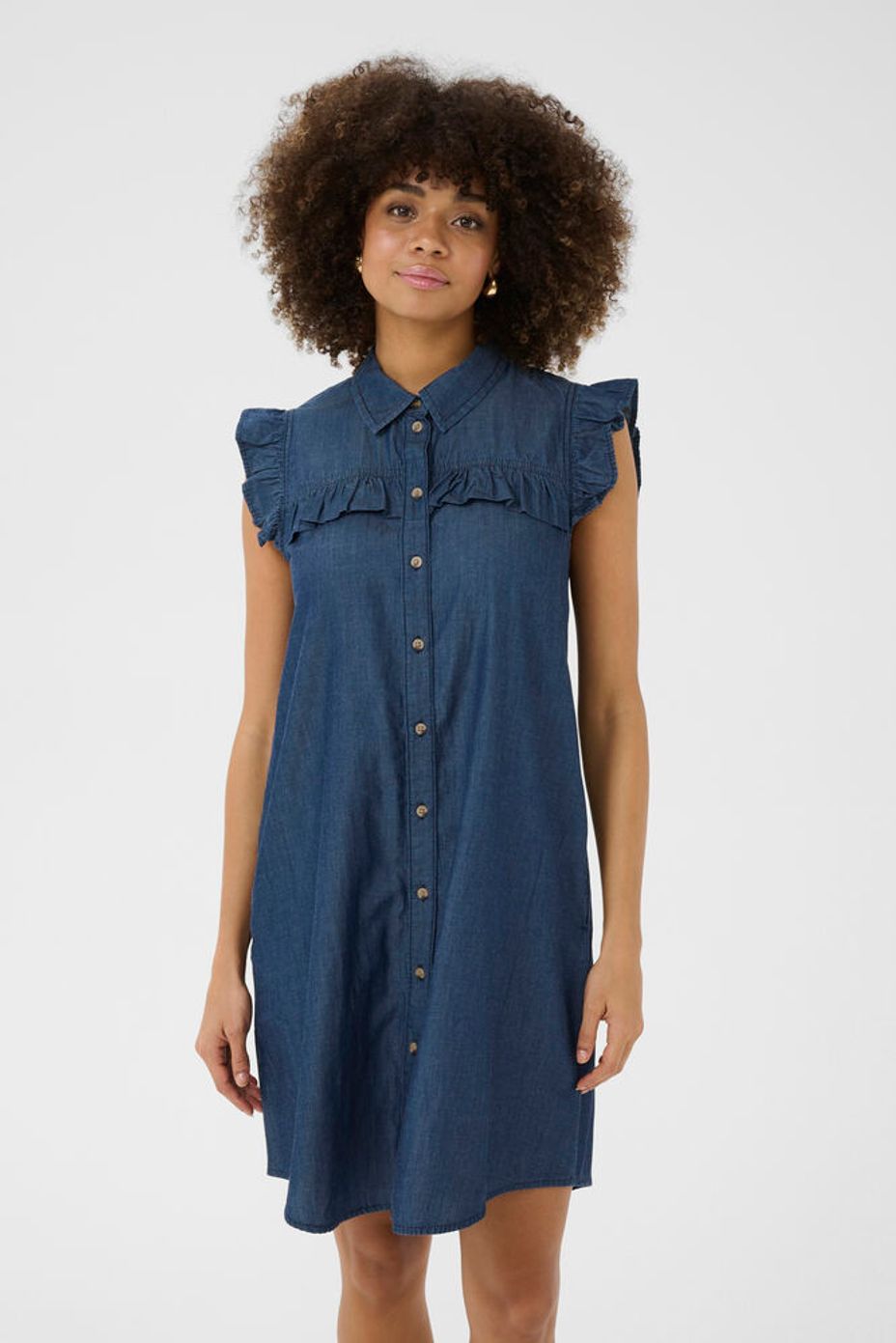 Culture CUaurelia Short Dress Dark Blue Wash