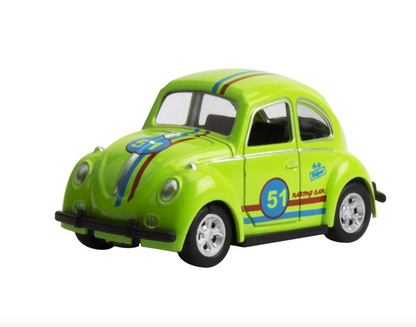 VW Boble Herbie med trykk og pull-back, 6 assorterte farger
