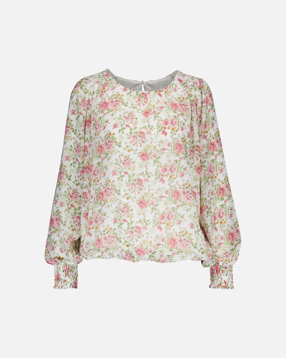 Floyd Marita Roses – Offwhite bluse med blomsterprint