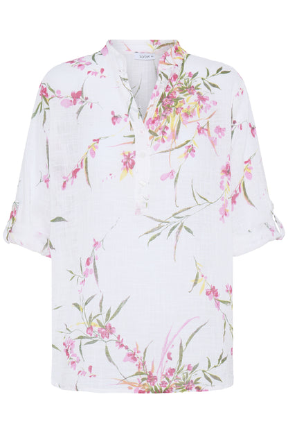 Sorbet SBalexa – Hvit bluse med blomsterprint