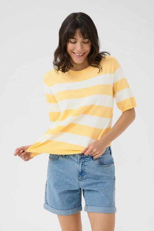 Kaffe Clothing KAlizza Straw/Chalk Wide Striped