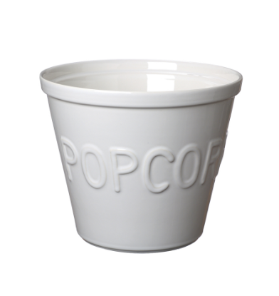 Bruka Design Popcorn Bolle Hvit M/Hvit Tekst