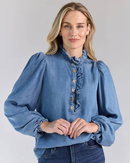 Floyd Vanda Goldbutton Medium Jeans Blue