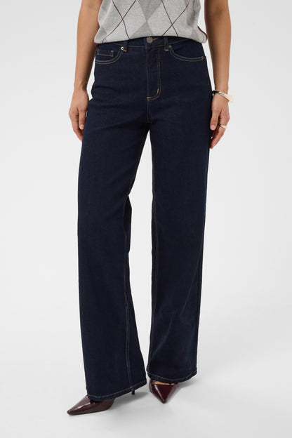 Kaffe Clothing KAmeadow HW Reg Fit Jeans Dark Blue Unwashed Denim 32 tommer