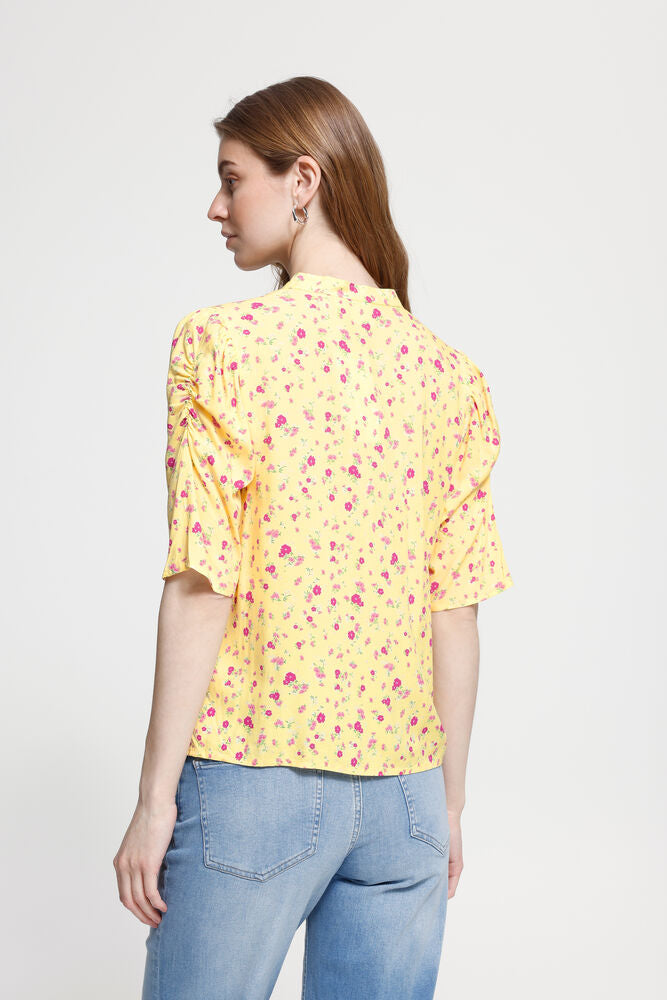 Ichi IHvera – Gul bluse med blomsterprint