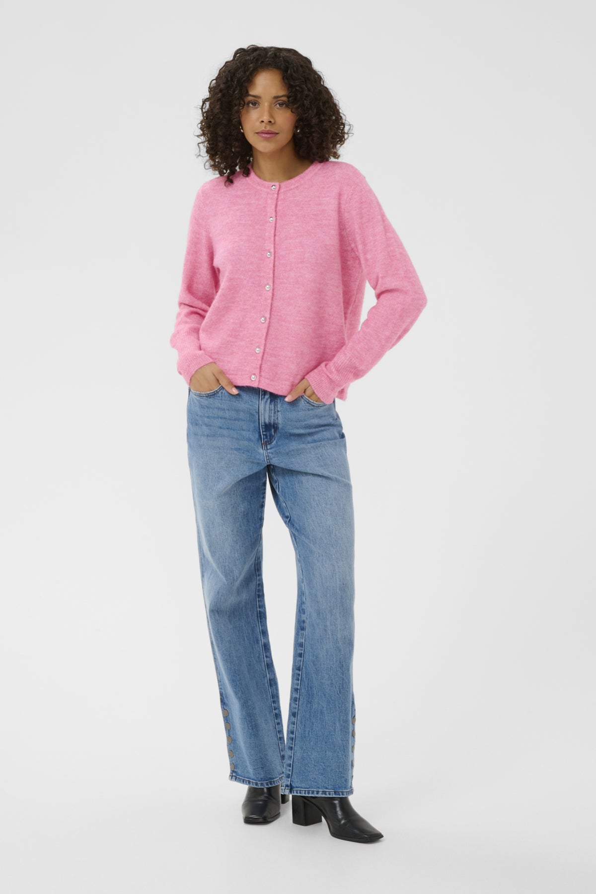 KAniel Knit Cardigan Pink Power Melange