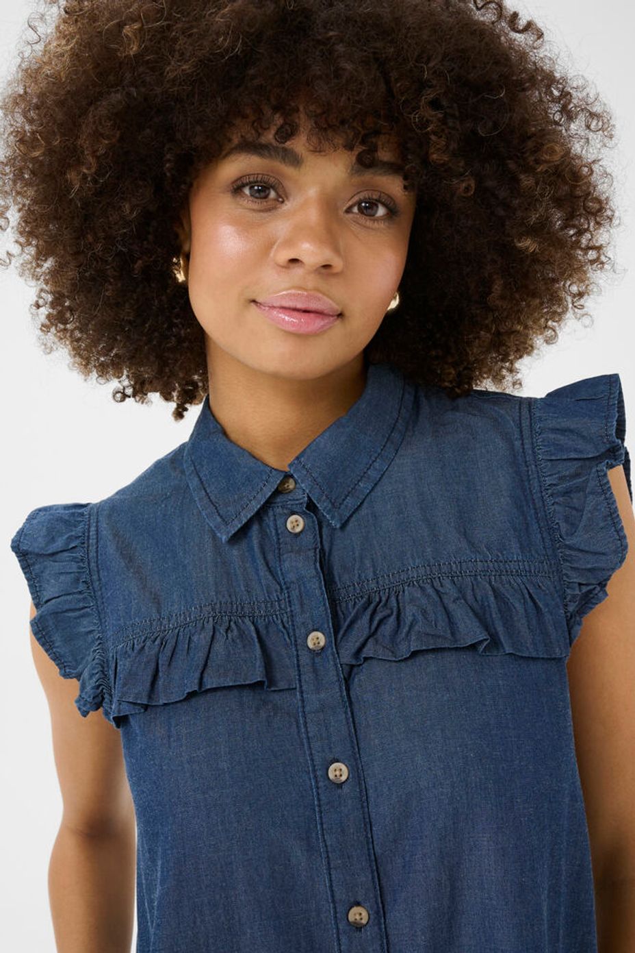 Culture CUaurelia Short Dress Dark Blue Wash