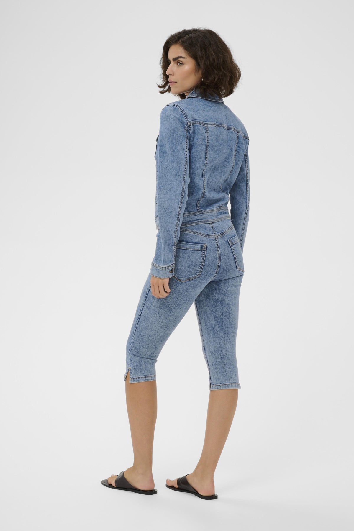 Kaffe Clothing KAvilma Capri Jeans Washed Blue Denim