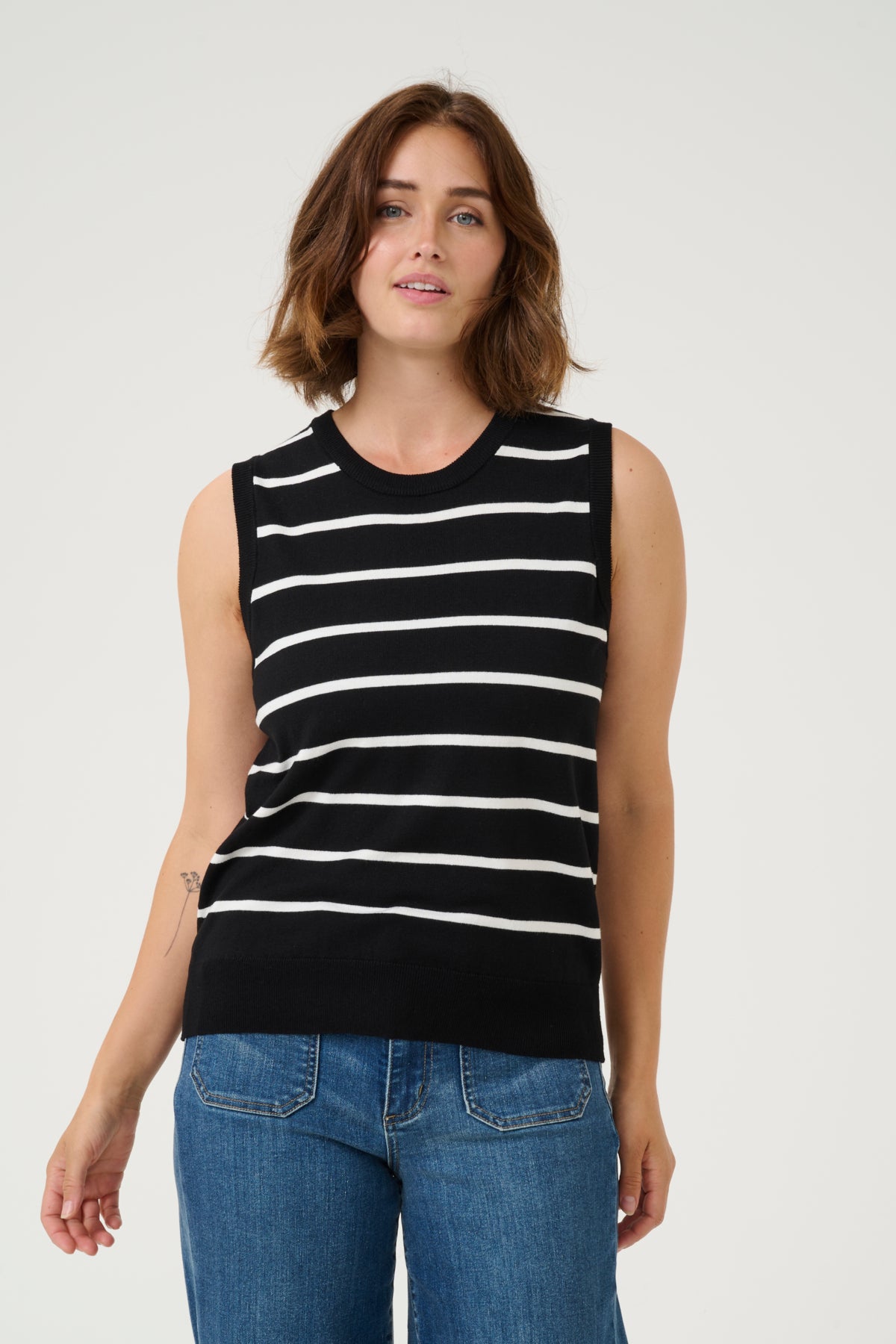 Kaffe Clothing KAlizza Striped Slipover Black/Chalk Stripe