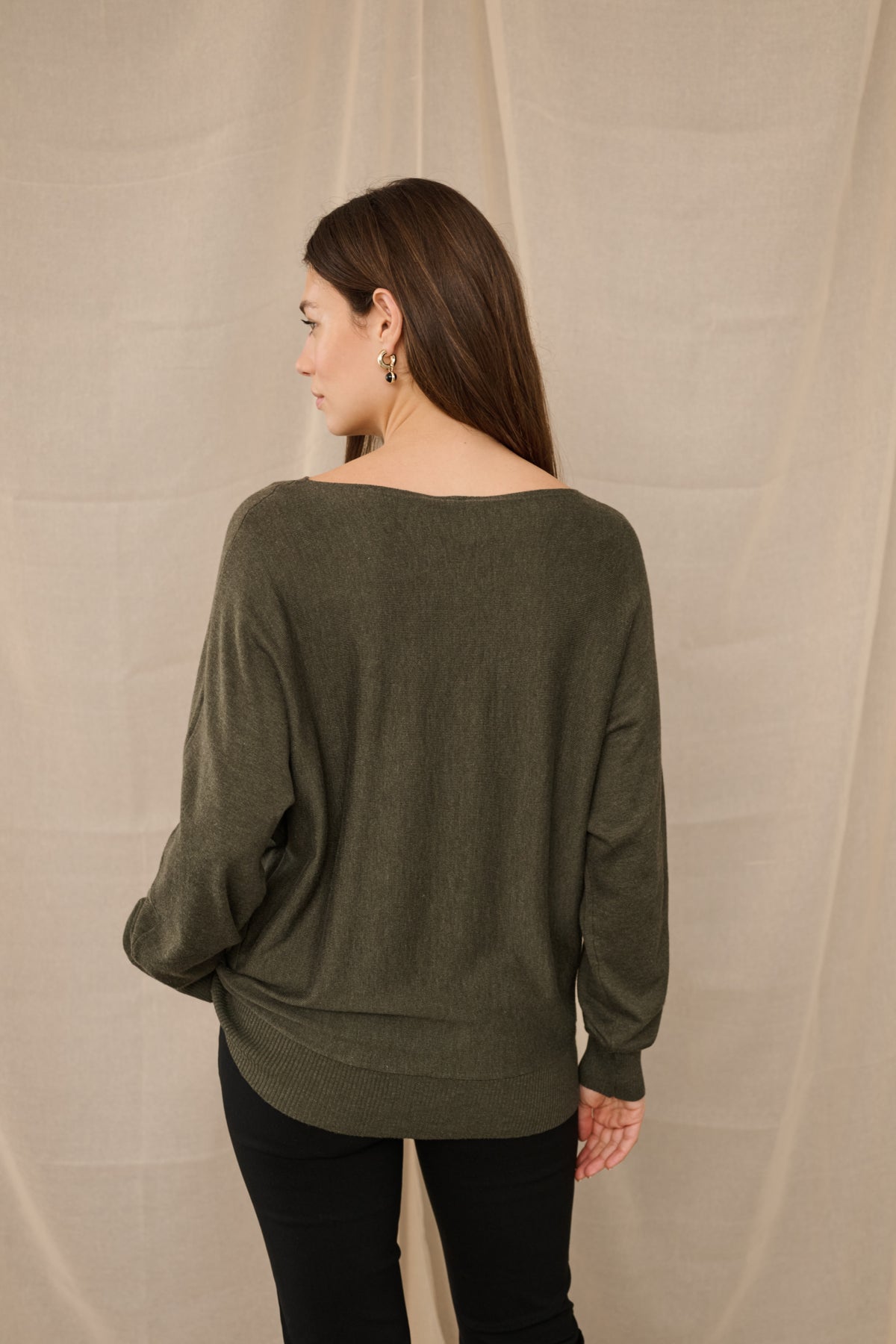 Culture CUannemarie Batwing Jumper Olive Night Melange