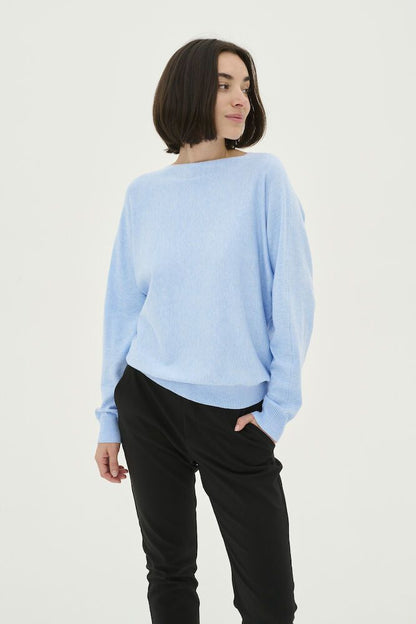 Culture CUannemarie Batwing Jumper Cashmere Blue Melange