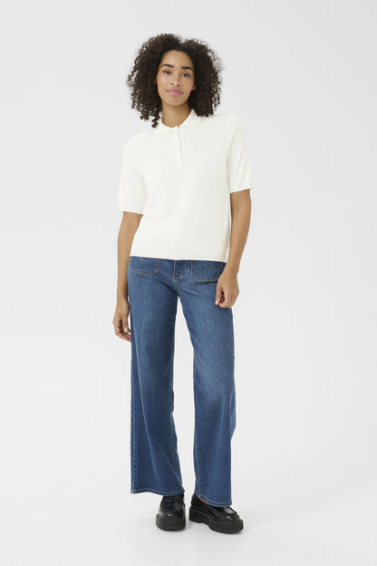 Kaffe Clothing KAlizza Basic Polo Pullover Chalk