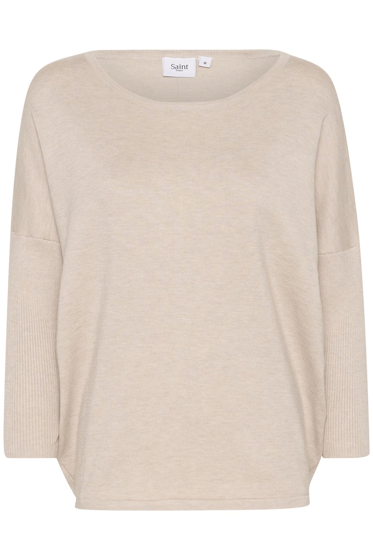 Saint Tropez MilaSZ R-Neck Pullover Gray Morn Melange