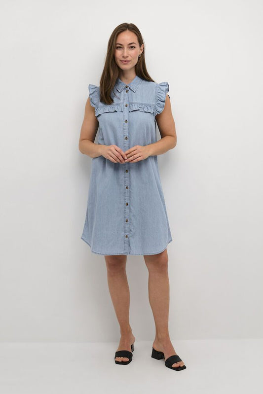 Culture CUaurelia Short Dress Light Blue Wash