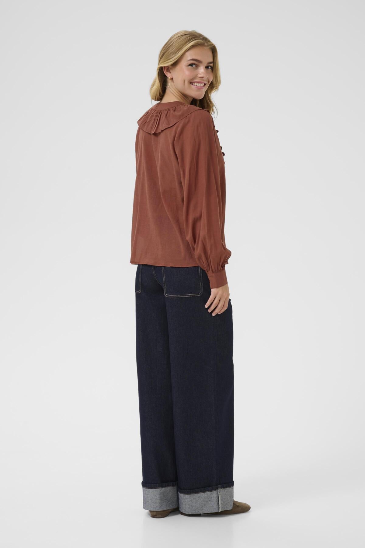 Kaffe Clothing KAlane Frill Blouse Henna