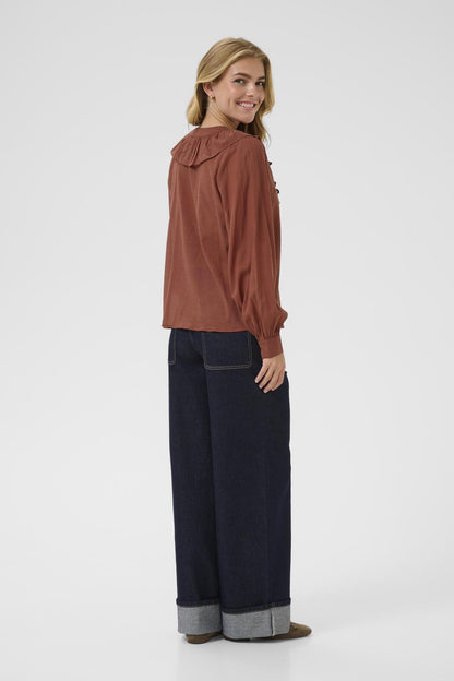 Kaffe Clothing KAlane Frill Blouse Henna