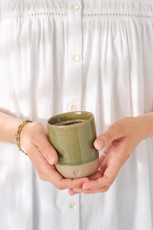 Ib Laursen Krus M/Hjertedekor grønt u/hank