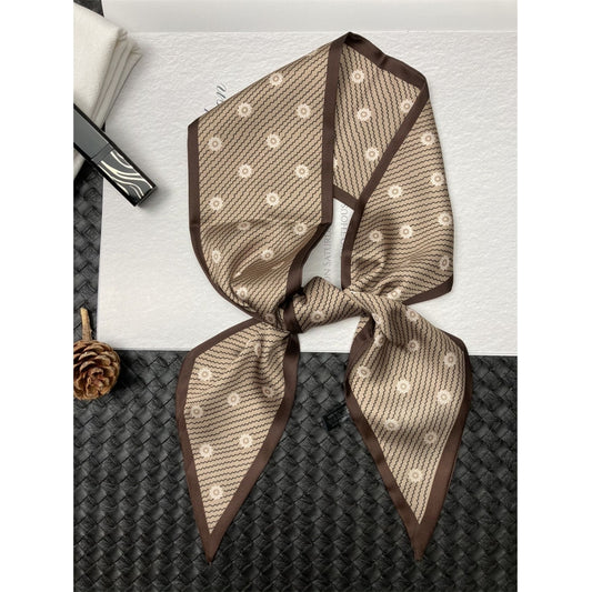 Silkeskjerf (Smalt) Brun/beige