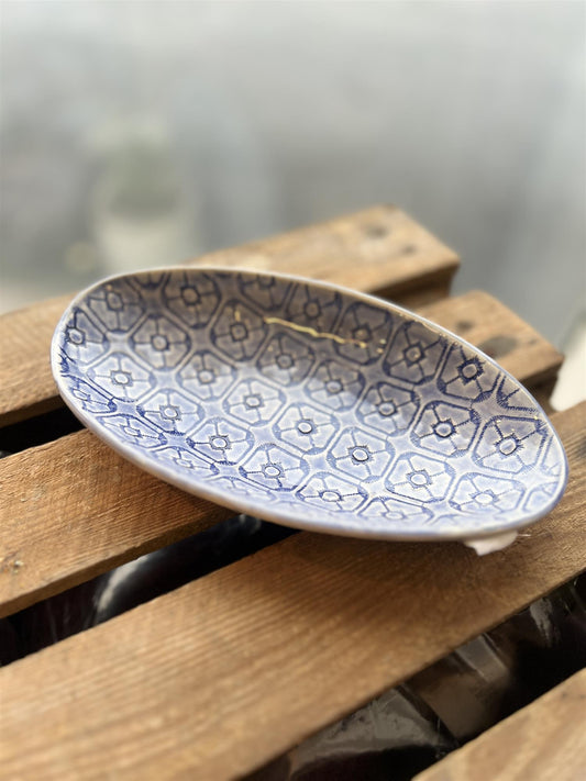 Wonki Ware Oval Skål Mørk Blå