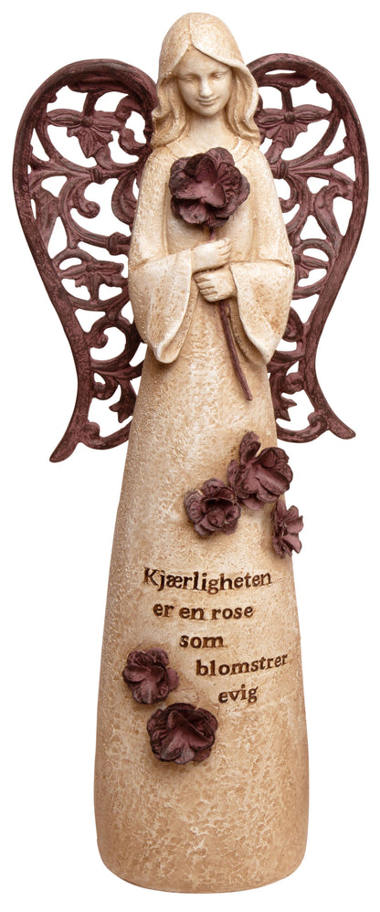 Engel Beige/Brun m/rose Kjærlighet 34cm