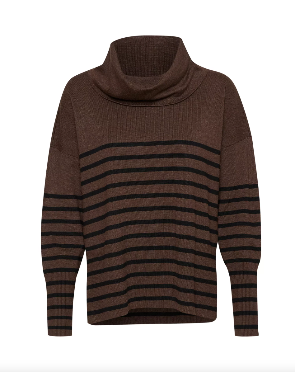 Saint Tropez Grilasz Cowlneck Pullover Dark Oak Melange