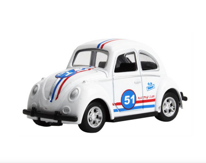 VW Boble Herbie med trykk og pull-back, 6 assorterte farger